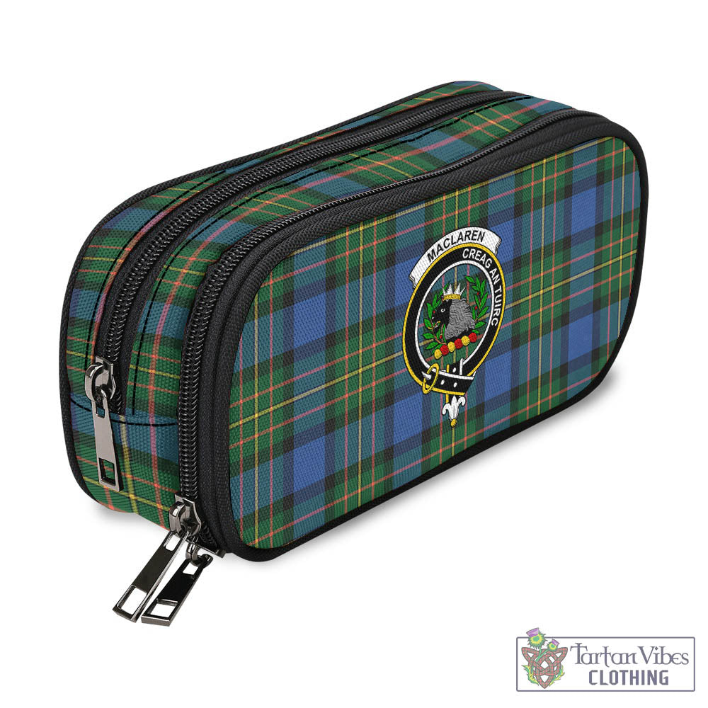 Tartan Vibes Clothing MacLaren Ancient Tartan Pen and Pencil Case with Family Crest