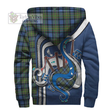 MacLaren Ancient Tartan Sherpa Hoodie with Epic Bagpipe Style