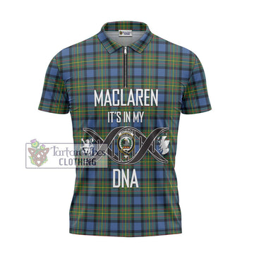 MacLaren Ancient Tartan Zipper Polo Shirt with Family Crest DNA In Me Style