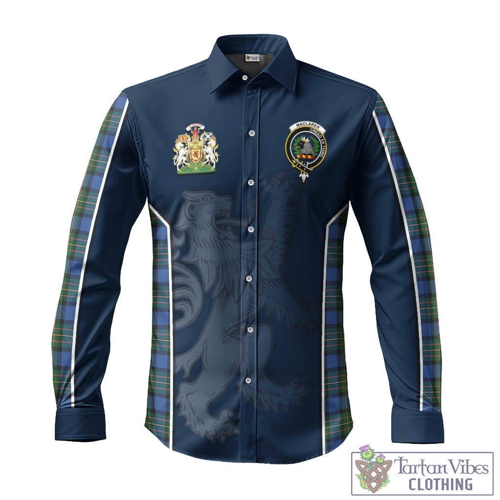 Tartan Vibes Clothing MacLaren Ancient Tartan Long Sleeve Button Up Shirt with Family Crest and Lion Rampant Vibes Sport Style