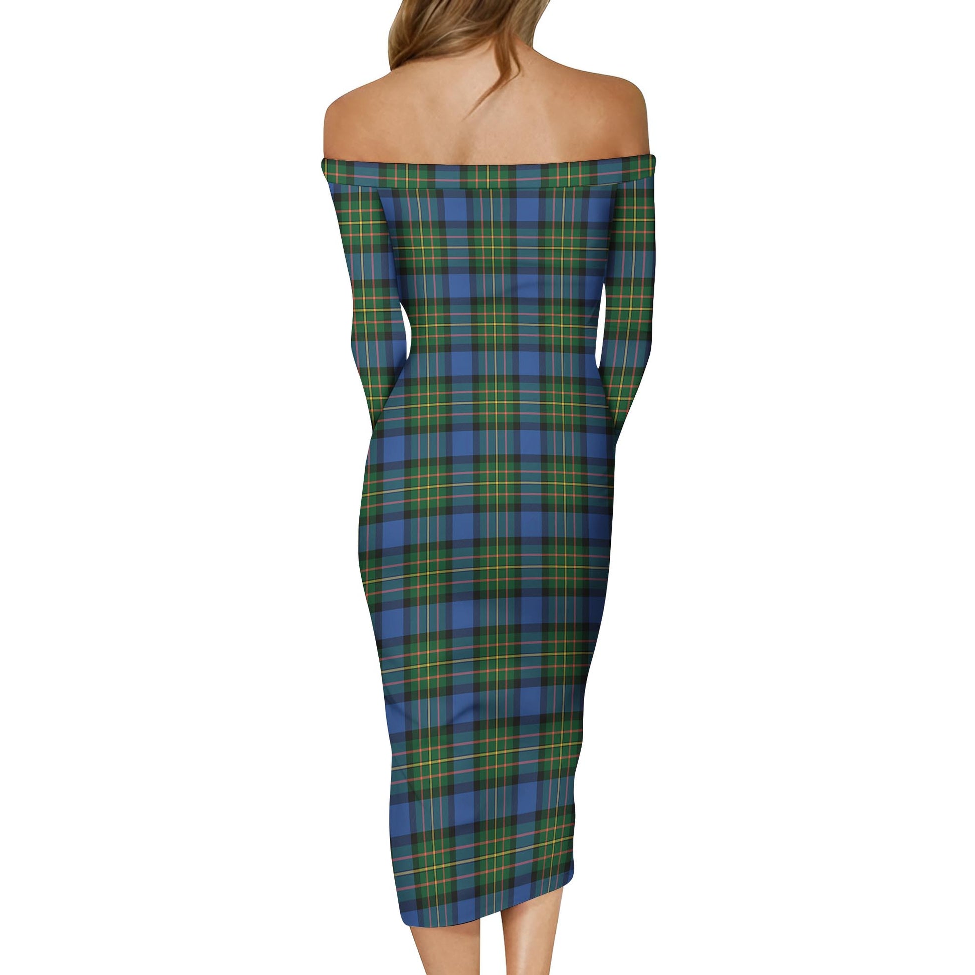 MacLaren Ancient Tartan Off Shoulder Lady Dress - Tartanvibesclothing