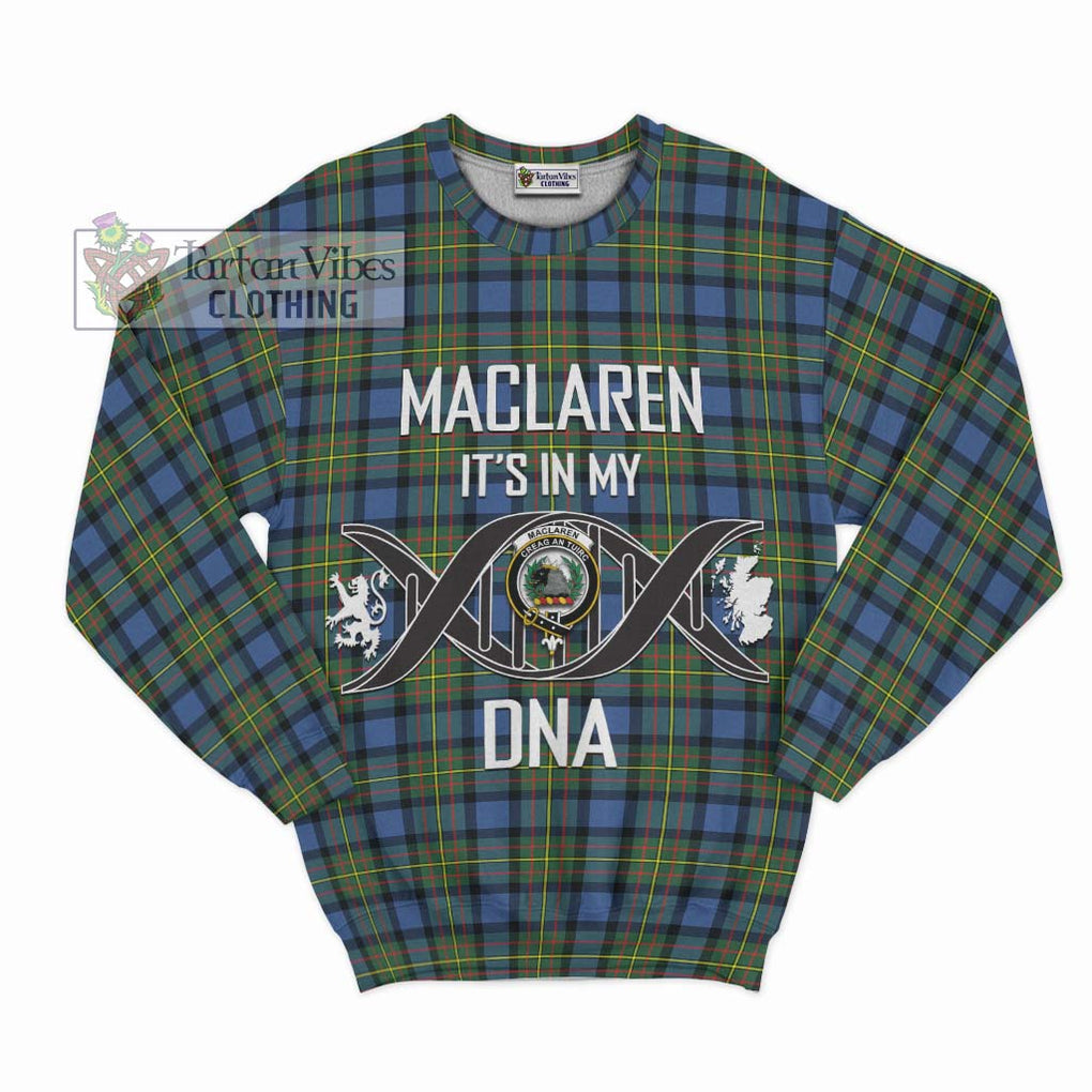 MacLaren Ancient Tartan Sweatshirt with Family Crest DNA In Me Style - Tartanvibesclothing Shop