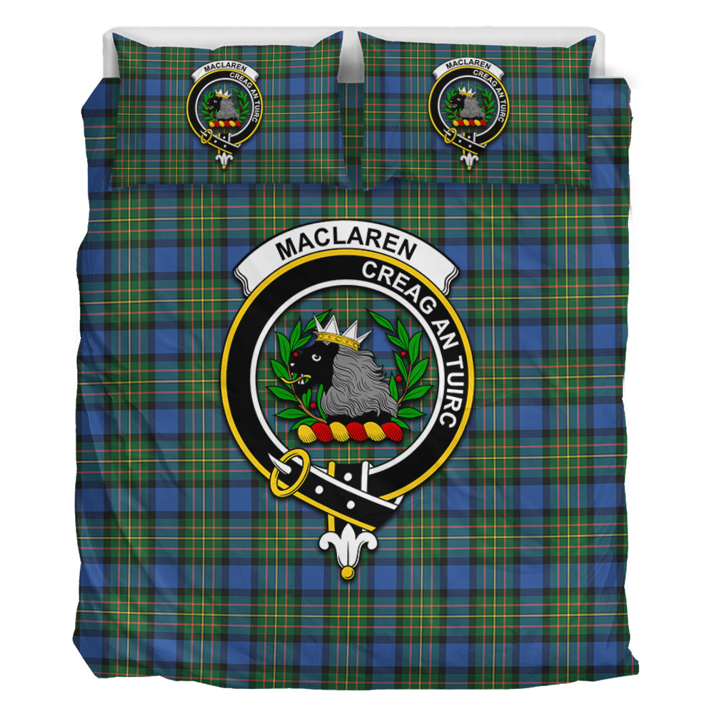 MacLaren Ancient Tartan Bedding Set with Family Crest - Tartan Vibes Clothing