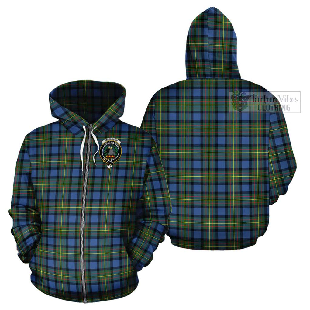 MacLaren Ancient Tartan Cotton Hoodie with Family Crest Zip Hoodie - Tartan Vibes Clothing