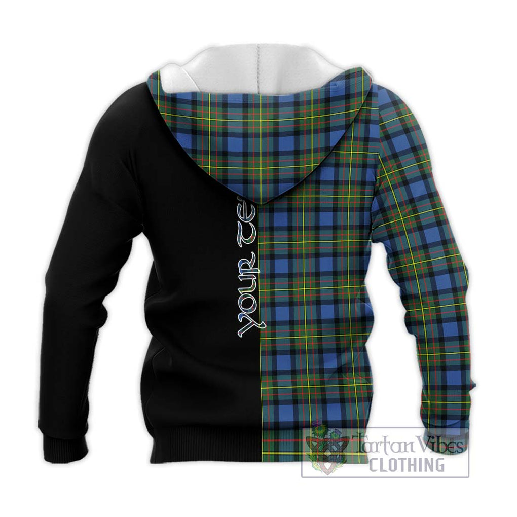 MacLaren Ancient Tartan Knitted Hoodie with Family Crest and Half Of Me Style - Tartanvibesclothing Shop