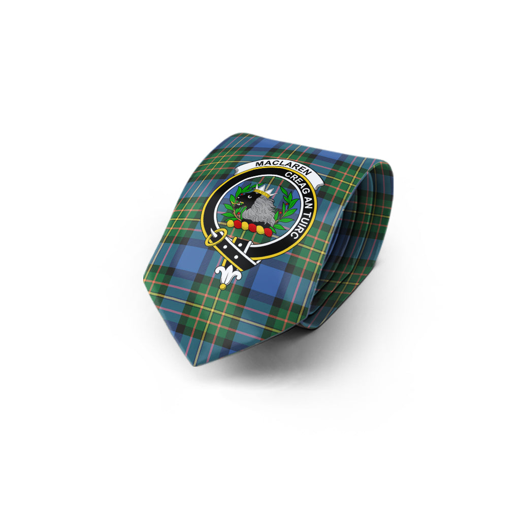 MacLaren Ancient Tartan Classic Necktie with Family Crest - Tartan Vibes Clothing