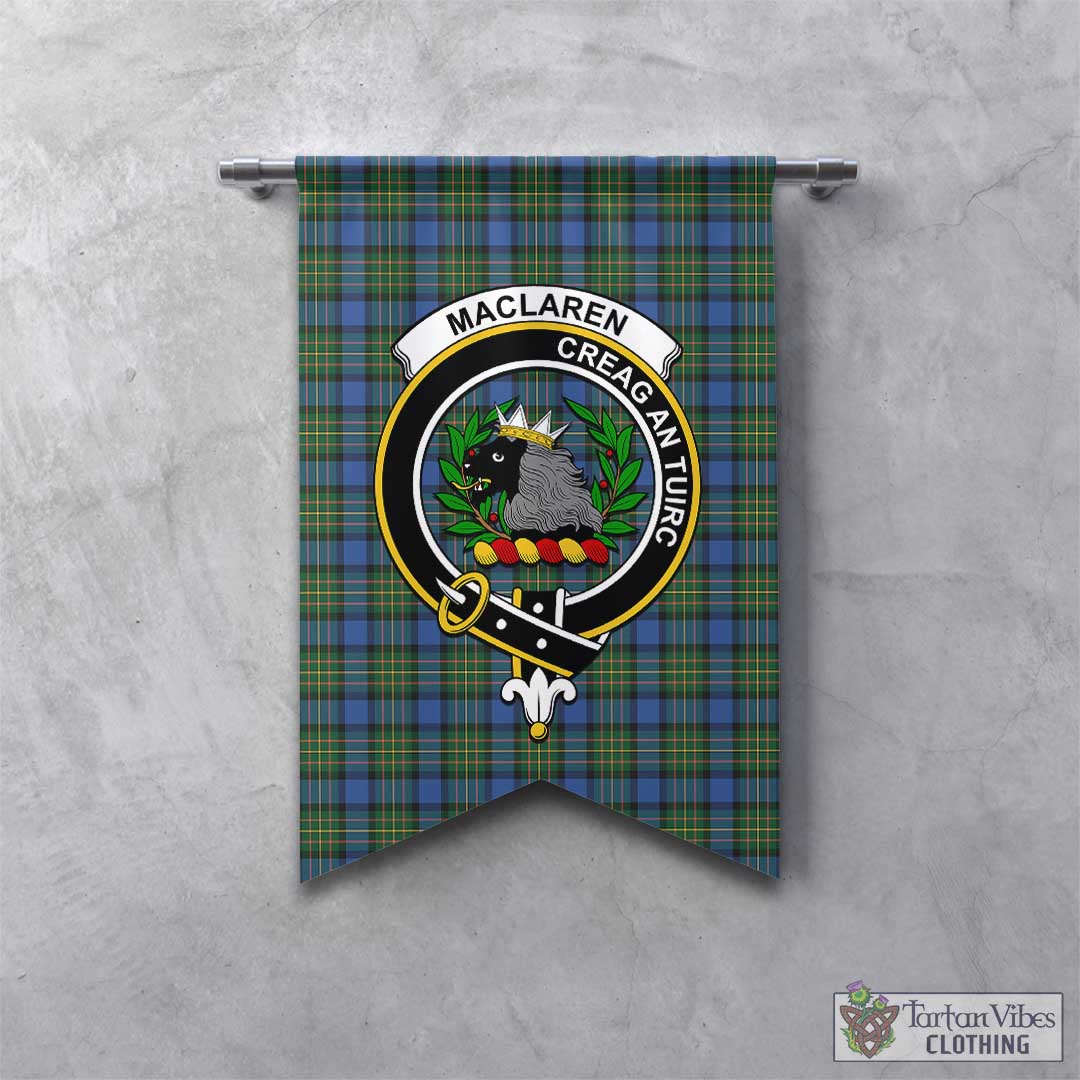 Tartan Vibes Clothing MacLaren Ancient Tartan Gonfalon, Tartan Banner with Family Crest