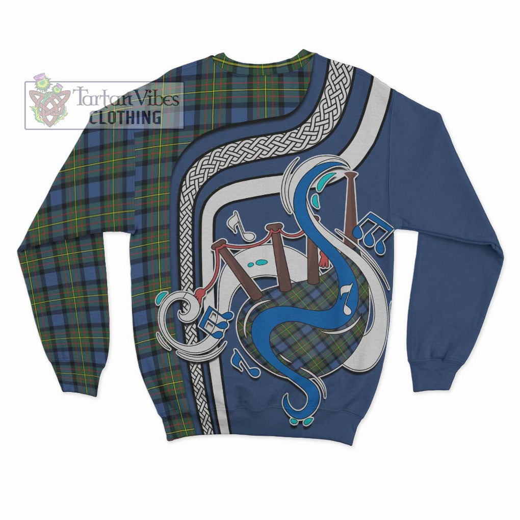 Tartan Vibes Clothing MacLaren Ancient Tartan Sweatshirt with Epic Bagpipe Style