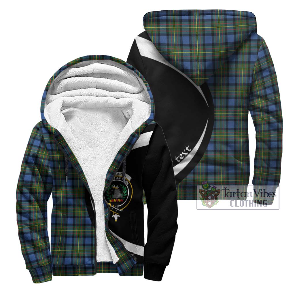 MacLaren Ancient Tartan Sherpa Hoodie with Family Crest Circle Style Unisex - Tartan Vibes Clothing