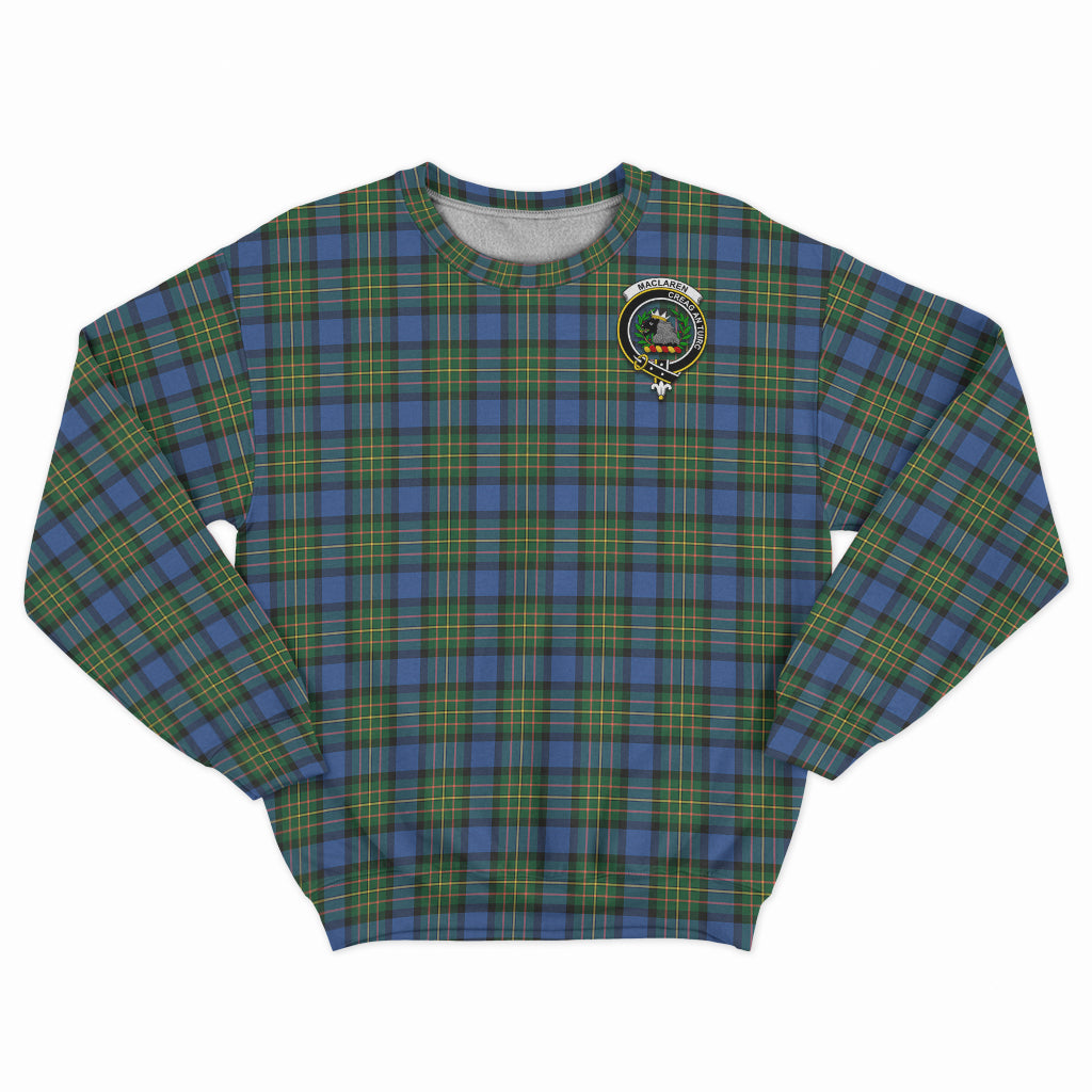 MacLaren Ancient Tartan Sweatshirt with Family Crest - Tartan Vibes Clothing