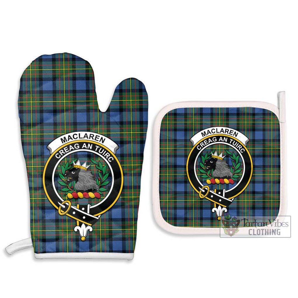 MacLaren Ancient Tartan Combo Oven Mitt & Pot-Holder with Family Crest Combo 1 Oven Mitt & 2 Pot-Holder White - Tartan Vibes Clothing