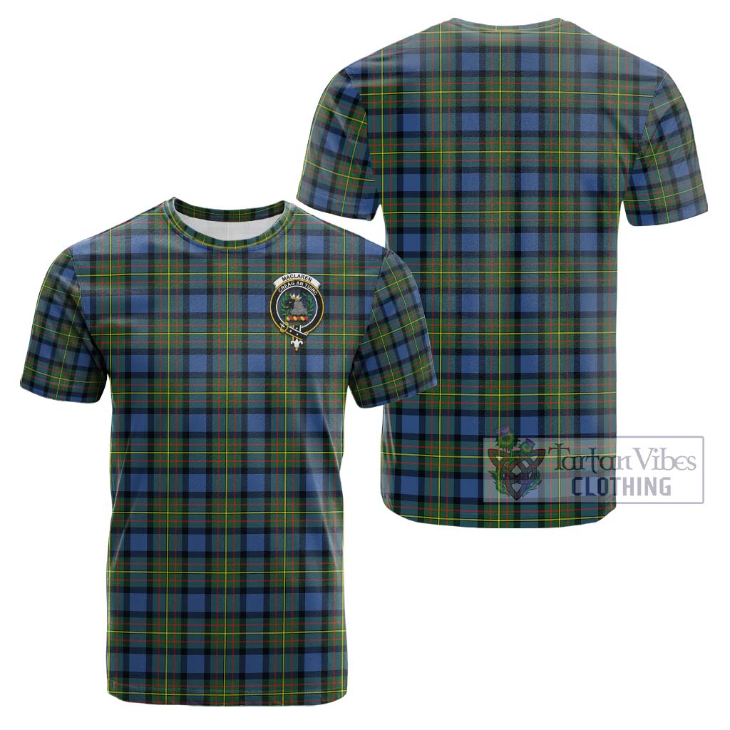 Tartan Vibes Clothing MacLaren Ancient Tartan Cotton T-Shirt with Family Crest