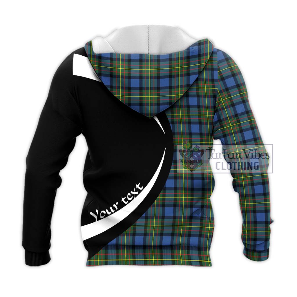 MacLaren Ancient Tartan Knitted Hoodie with Family Crest Circle Style - Tartan Vibes Clothing