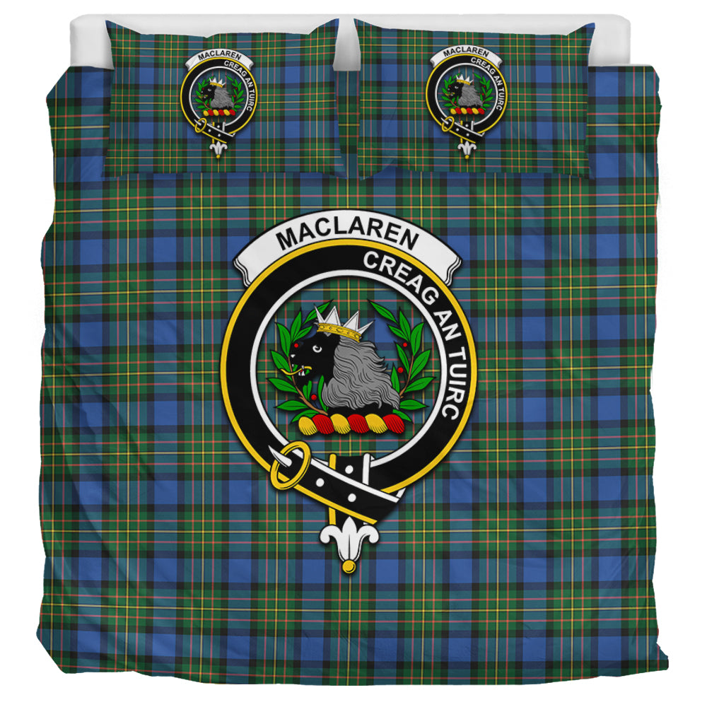 MacLaren Ancient Tartan Bedding Set with Family Crest UK Bedding Set UK Super King 104*94 inch - Tartan Vibes Clothing