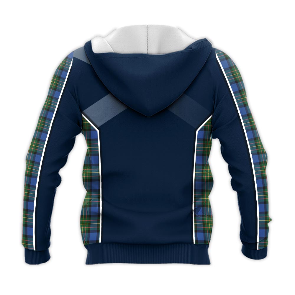 Tartan Vibes Clothing MacLaren Ancient Tartan Knitted Hoodie with Family Crest and Scottish Thistle Vibes Sport Style