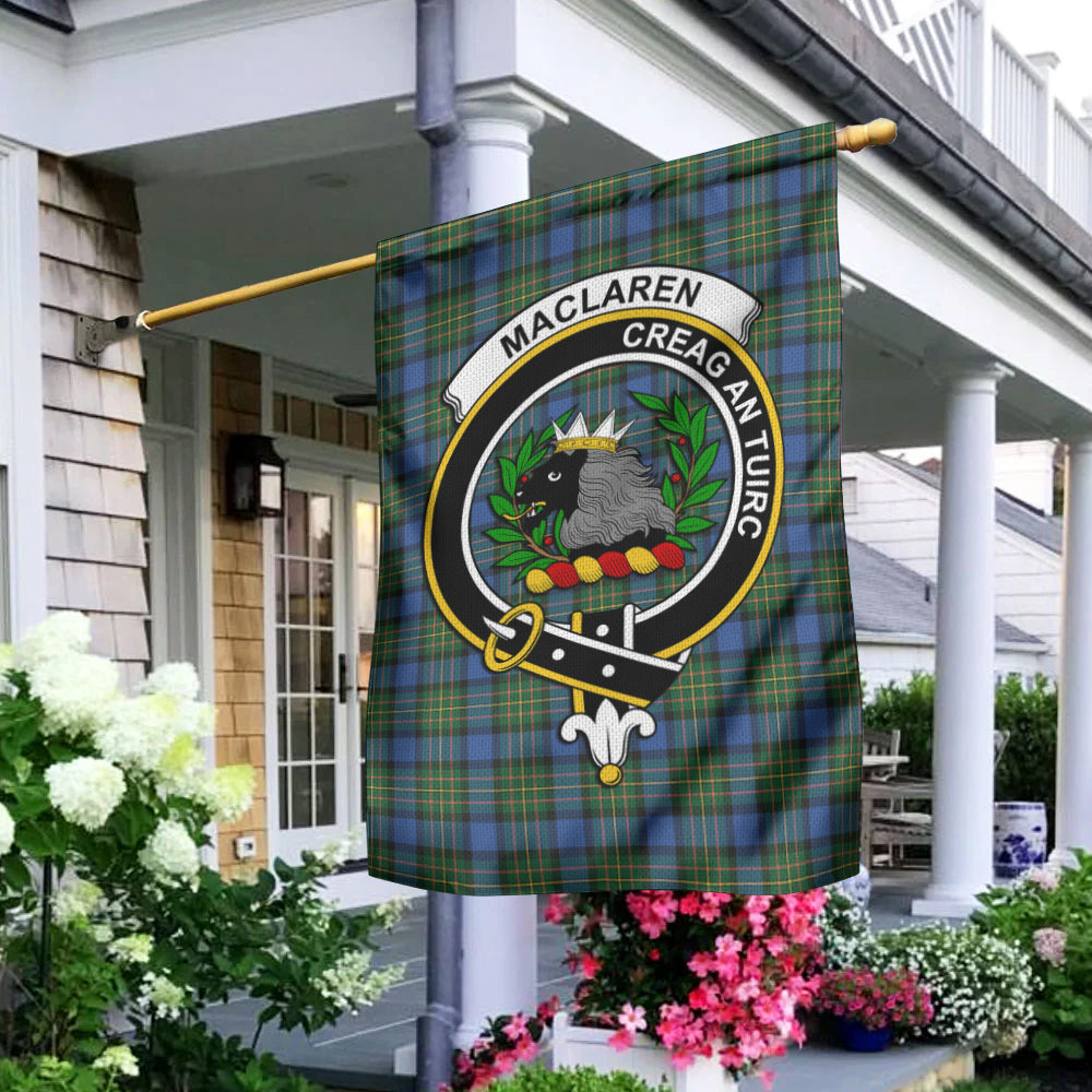 MacLaren Ancient Tartan Flag with Family Crest - Tartan Vibes Clothing