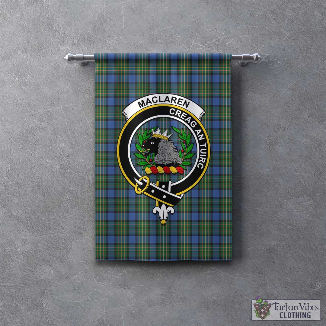 Tartan Vibes Clothing MacLaren Ancient Tartan Gonfalon, Tartan Banner with Family Crest