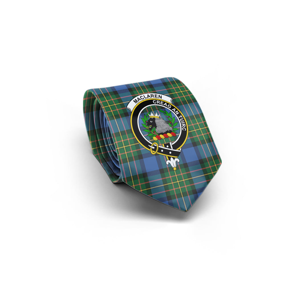 MacLaren Ancient Tartan Classic Necktie with Family Crest - Tartan Vibes Clothing