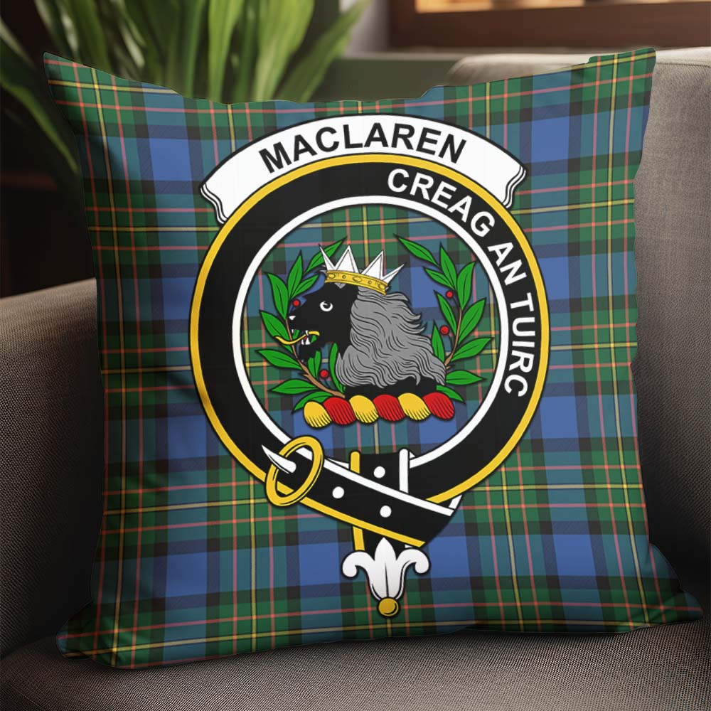 MacLaren Ancient Tartan Pillow Cover with Family Crest - Tartanvibesclothing