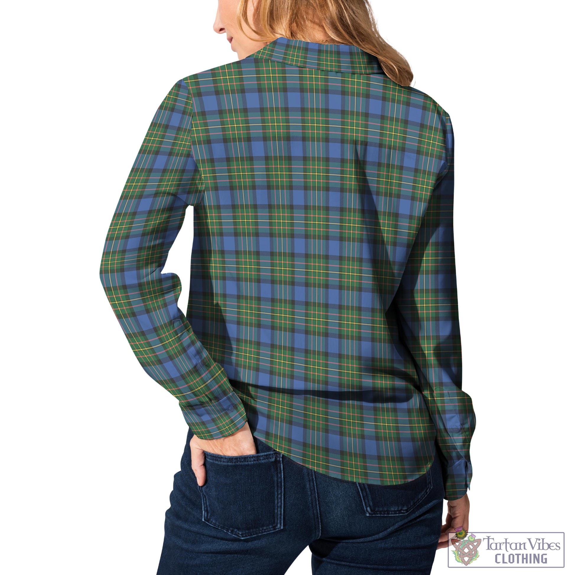 Tartan Vibes Clothing MacLaren Ancient Tartan Womens Casual Shirt with Family Crest