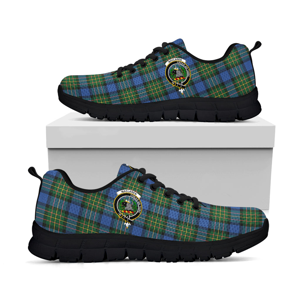 MacLaren Ancient Tartan Sneakers with Family Crest - Tartan Vibes Clothing