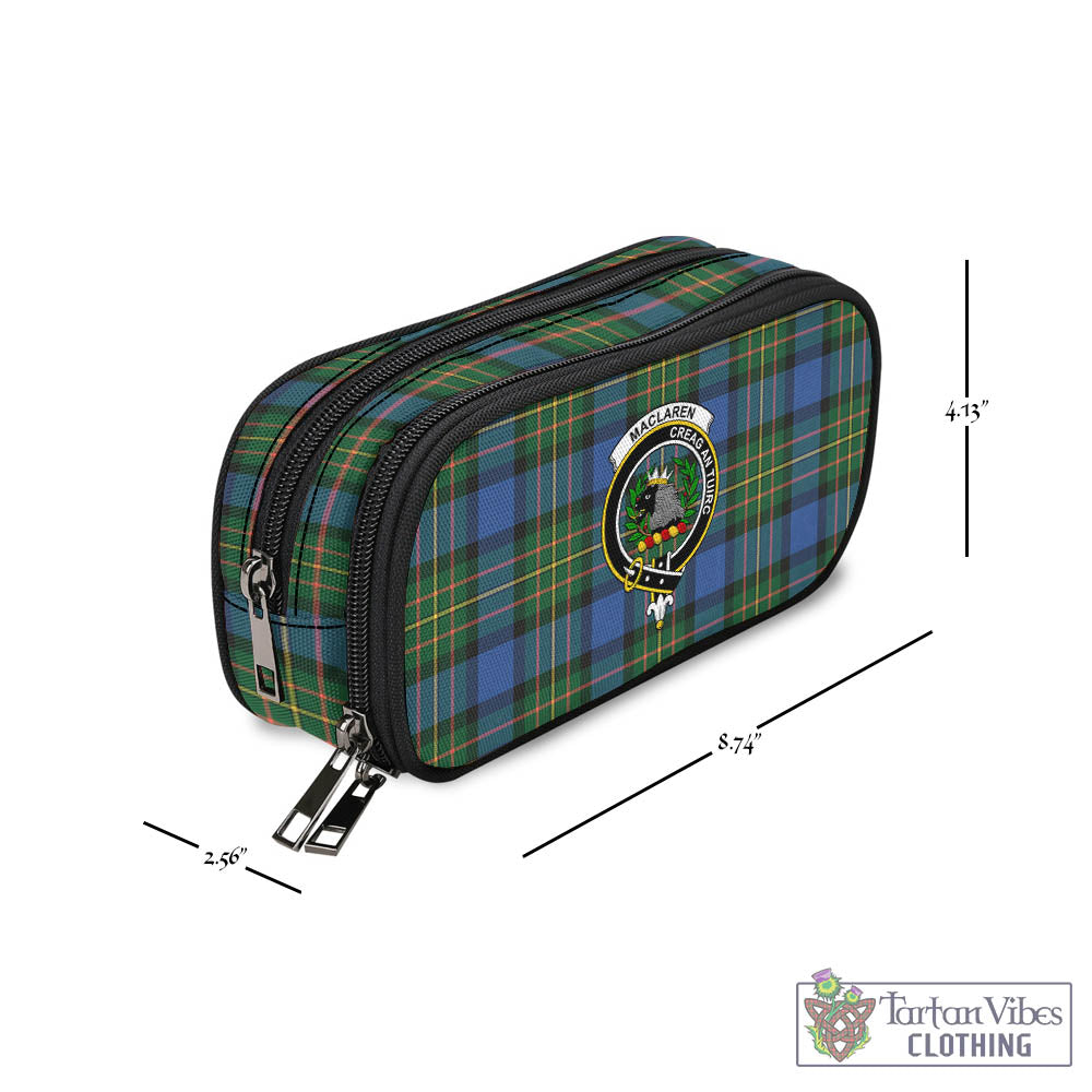 Tartan Vibes Clothing MacLaren Ancient Tartan Pen and Pencil Case with Family Crest