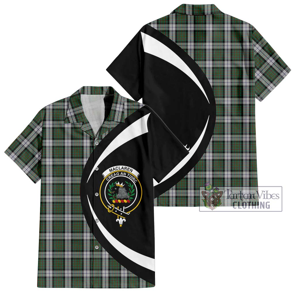 MacLaren Dress Tartan Short Sleeve Button Up with Family Crest Circle Style Kid - Tartan Vibes Clothing