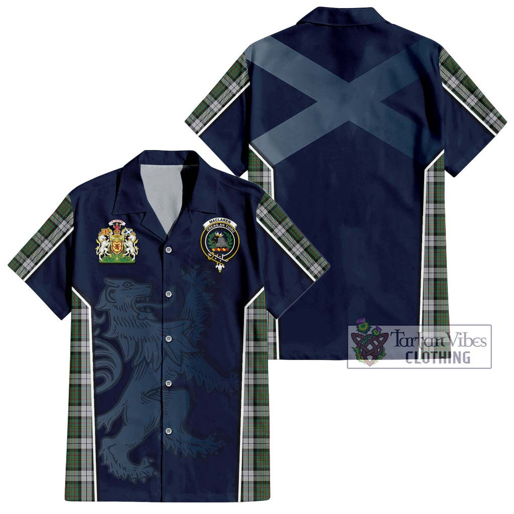 MacLaren Dress Tartan Short Sleeve Button Shirt with Family Crest and Lion Rampant Vibes Sport Style Kid - Tartan Vibes Clothing