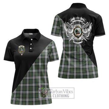 MacLaren Dress Tartan Women's Polo Shirt with Family Crest and Military Logo Style