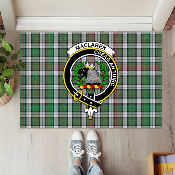 MacLaren Dress Tartan Door Mat with Family Crest