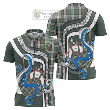 MacLaren Dress Tartan Zipper Polo Shirt with Epic Bagpipe Style