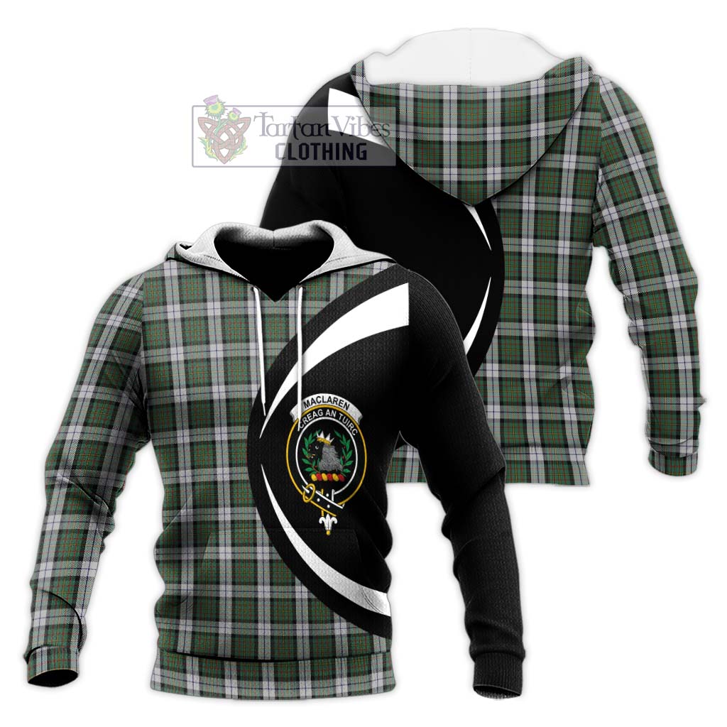 MacLaren Dress Tartan Knitted Hoodie with Family Crest Circle Style Unisex Knitted Pullover Hoodie - Tartan Vibes Clothing