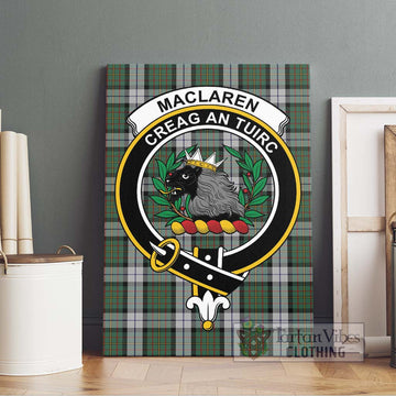 MacLaren Dress Tartan Canvas Print Wall Art with Family Crest