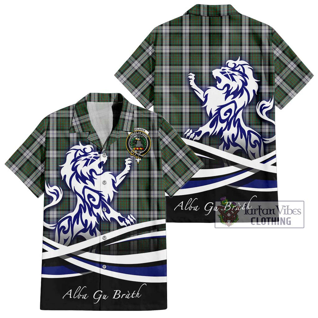 MacLaren Dress Tartan Short Sleeve Button Shirt with Alba Gu Brath Regal Lion Emblem Kid - Tartanvibesclothing Shop