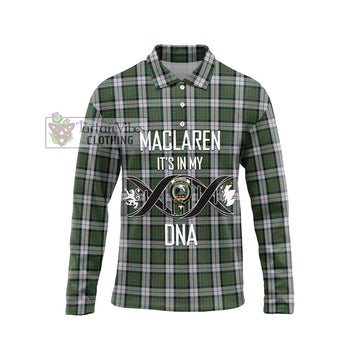 MacLaren Dress Tartan Long Sleeve Polo Shirt with Family Crest DNA In Me Style