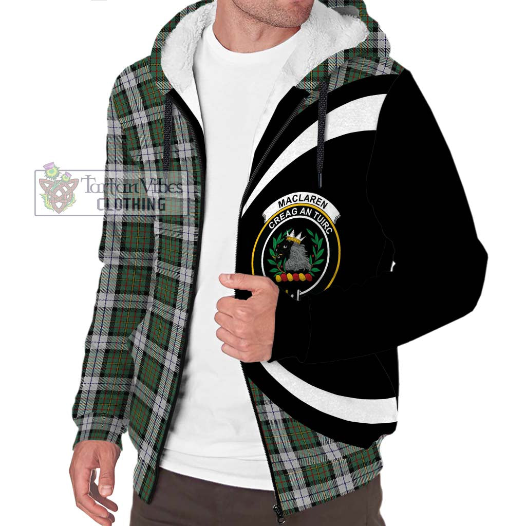 MacLaren Dress Tartan Sherpa Hoodie with Family Crest Circle Style Unisex S - Tartan Vibes Clothing