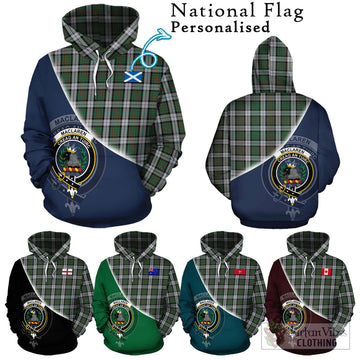 MacLaren Dress Tartan Hoodie with Personalised National Flag and Family Crest Half Style