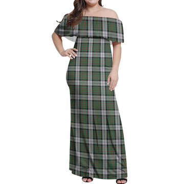 MacLaren Dress Tartan Off Shoulder Long Dress