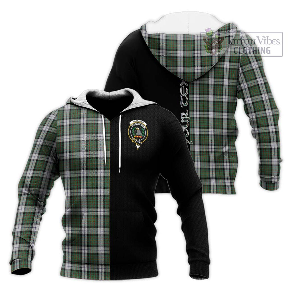 MacLaren Dress Tartan Knitted Hoodie with Family Crest and Half Of Me Style Unisex Knitted Pullover Hoodie - Tartanvibesclothing Shop