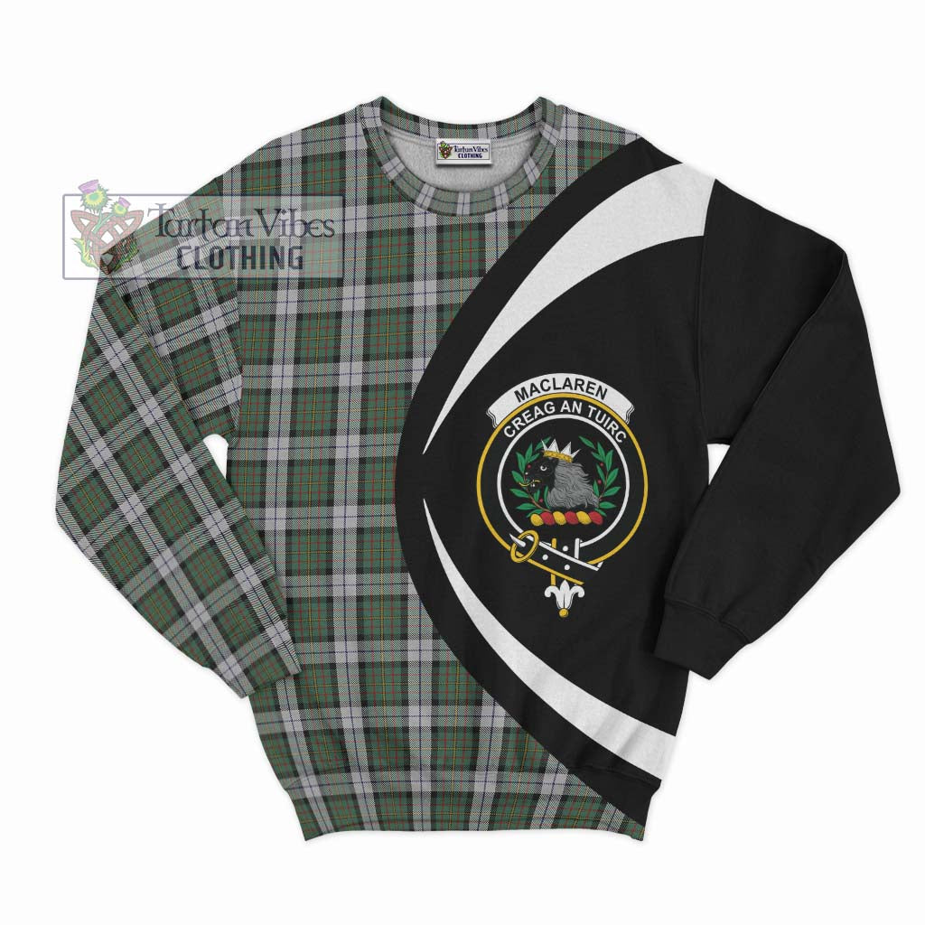 MacLaren Dress Tartan Sweatshirt with Family Crest Circle Style Unisex - Tartan Vibes Clothing