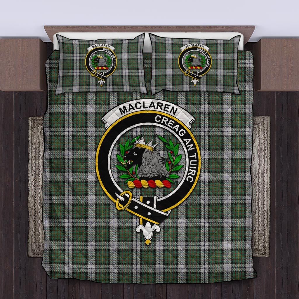 MacLaren Dress Tartan Quilt Bed Set with Family Crest Twin - Tartan Vibes Clothing