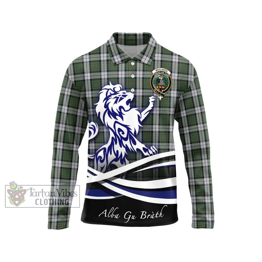 MacLaren Dress Tartan Long Sleeve Polo Shirt with Alba Gu Brath Regal Lion Emblem Unisex - Tartanvibesclothing Shop