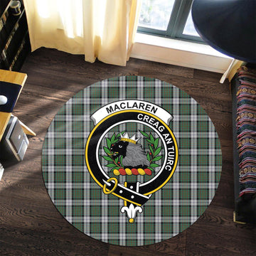 MacLaren Dress Tartan Round Rug with Family Crest