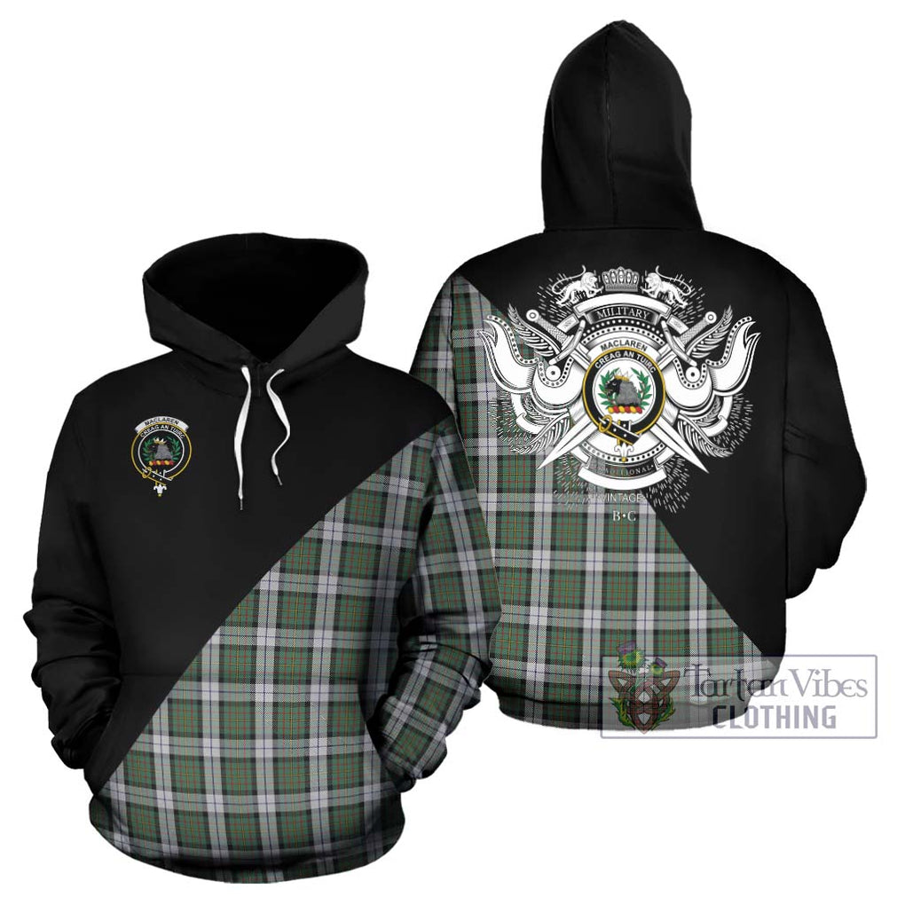 MacLaren Dress Tartan Hoodie with Family Crest and Military Logo Style Zip Hoodie - Tartanvibesclothing Shop