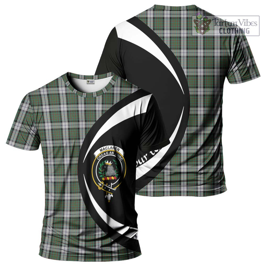 Tartan Vibes Clothing MacLaren Dress Tartan T-Shirt with Family Crest Circle Style