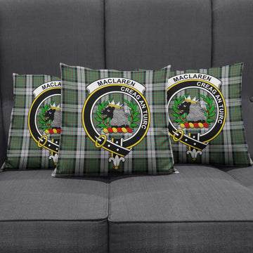 MacLaren Dress Tartan Pillow Cover with Family Crest