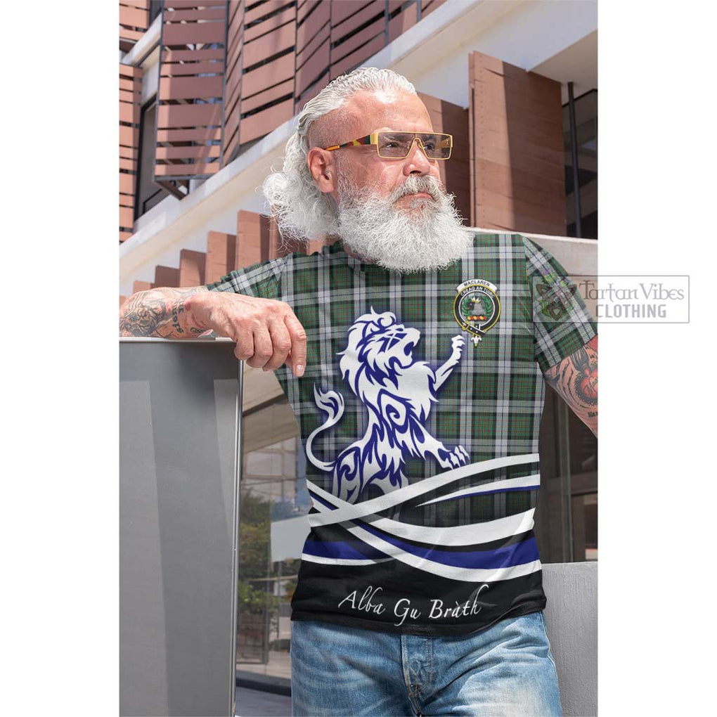 Tartan Vibes Clothing MacLaren Dress Tartan Cotton T-shirt with Alba Gu Brath Regal Lion Emblem