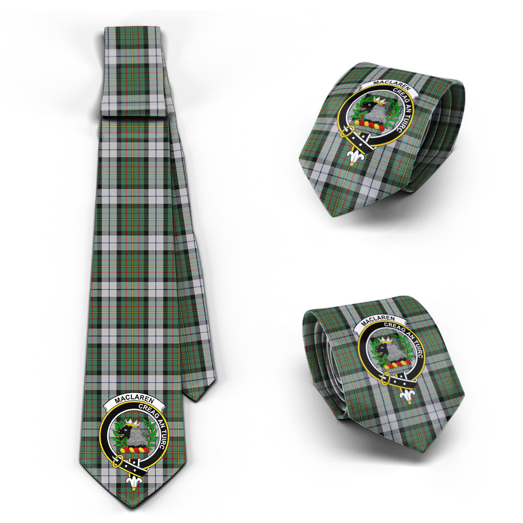 MacLaren Dress Tartan Classic Necktie with Family Crest Necktie One Size - Tartan Vibes Clothing