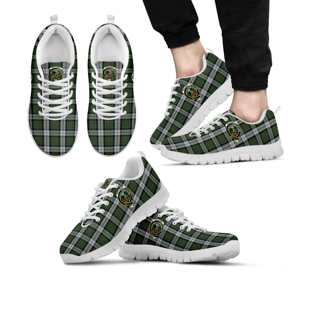 MacLaren Dress Tartan Sneakers with Family Crest Kid's Sneakers - Tartan Vibes Clothing