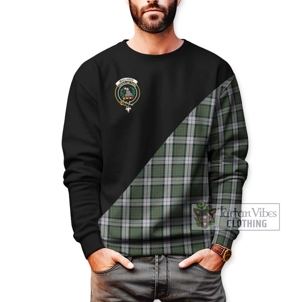 MacLaren Dress Tartan Sweatshirt with Family Crest and Military Logo Style Unisex - Tartanvibesclothing Shop